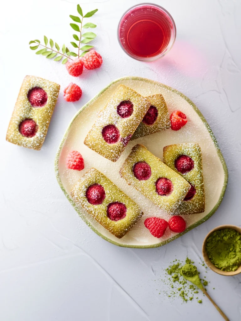 Financiers framboises matcha